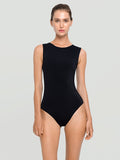 Chicdear-Black Friday Christmas Thanksgiving Backless Plain One Piece Swimsuit