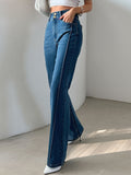 Chicdear Top-stitching Flare Leg Jeans