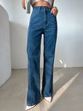 Chicdear Top-stitching Flare Leg Jeans