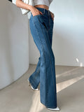 Chicdear Top-stitching Flare Leg Jeans