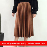 mens christmas outfit Women Winter outfits Black Friday 2014 Autumn and Winter Velvet Pleated Skirt Metallic Velvet Mid-Length A- line Skirt for Women