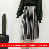 mens christmas outfit Women Winter outfits Black Friday 2014 Autumn and Winter Velvet Pleated Skirt Metallic Velvet Mid-Length A- line Skirt for Women