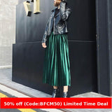 mens christmas outfit Women Winter outfits Black Friday 2014 Autumn and Winter Velvet Pleated Skirt Metallic Velvet Mid-Length A- line Skirt for Women