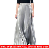 mens christmas outfit Winter outfits Black Friday 97cm High-End Bright Silk Pleated Skirt Spring/Summer Autumn Skirt Women's Louver Skirt Pleated Umbrella Skirt Western Style Long Skirt