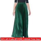 mens christmas outfit Winter outfits Black Friday 97cm High-End Bright Silk Pleated Skirt Spring/Summer Autumn Skirt Women's Louver Skirt Pleated Umbrella Skirt Western Style Long Skirt