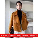 mens christmas outfit Winter outfits Black Friday Autumn and Winter Fashion Korean Style Western Style Slimming Temperament Small Autumn and Winter Short Woolen Coat