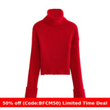 christmas pajamas photoshoot Winter outfits  Cyber Monday 2024 chill guy Autumn and Winter Rib Sweater Short Casual Long-Sleeved Sweater for Women