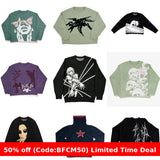 Winter outfits men Cyber Monday 2024 Christmas outfits Autumn and Winter Sweater round Neck Jacquard Men and Women Sweater Casual Pullover Y2K Top