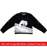 Winter outfits men Cyber Monday 2024 Christmas outfits Autumn and Winter Sweater round Neck Jacquard Men and Women Sweater Casual Pullover Y2K Top