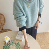 2000s fashion Trendy Comfy Designer Oversize Knitted Crewneck Jumper Sweater