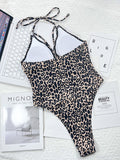 Chicdear-Black Friday Christmas Thanksgiving Leopard Hollow One-Piece Swimsuit