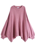 Chicdear Batwing Sleeves Loose Solid Color Sweater Top