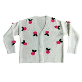 Chicdear-Winter outfits ideas Three dimensional rose blossom knitted cardigan top hand crocheted sweater jacket