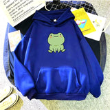 Chicdear Frog Sweatshirt Cartoon Clothes Harajuku Long Sleeve Hooded Kawaii Hoodie for Girls Winter Fleece Hoodies Pocket Green Tops