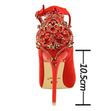 Chicdear - Shoes Rhinestone Woman Pumps Elegant Women Shoes Suede Stiletto Heels Designer Shoes Wedding Shoes Women's Pumps