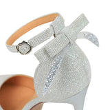 Chicdear -  Shoes Sequin Cloth Women Sandals High Heels Bow Sandals 2023 New Summer Sandals Women Pointed Toe Ladies Heeled Sandals