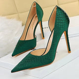 Chicdear -  Shoes New Snake Pattern Women Pumps High Heels Party Shoes Stiletto Heels Wedding Shoes Large Size Female Shoes