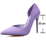 Chicdear - 2023 New Woman Pumps Suede Women Heels Stiletto Fashion Office Shoes Pumps High Heels 10 Cm Ladies Shoes Women's Pumps
