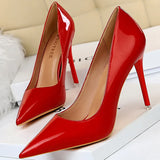 Chicdear - Shoes Patent Leather Shoes Woman Pumps High Heels Stiletto Heels 10.5 Cm Red Wedding Shoes Bridal Shoes Women Heels 2023