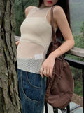 Chicdear Knitted Sleeveless Tank Top Women’s Hollow Out Chic And Sexy Thin Summer Tops Y2k Clothing 2023