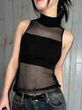 Chicdear Knitted Sleeveless Tank Top Women’s Hollow Out Chic And Sexy Thin Summer Tops Y2k Clothing 2023