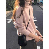 fall outfits women Autumn and Winter Western Style High Lapel Soft Glutinous Wool Sweater Women's Loose Thickened Bottoming Cashmere Sweater