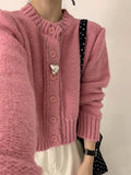 outfit inspo fall Korean Style Gentle Style Short Knitted Cardigan for Women 2024 Autumn and Winter Loose Short Sweater Coat