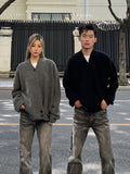 boy outfits fall street style Cardigan Sweater Men's and Women's Spring and Autumn Coat Sweater