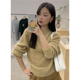 2000s fashion Woolen Sweater for Women 2024 Autumn Trendy Comfy Designer Oversize Knitted Crewneck Jumper Sweater