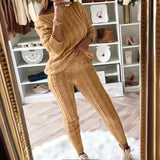 Chicdearshop fashion outfits 2024 Autumn and Winter Homewear Women's Clothing New Fashion Solid Color Suit Sweater Women