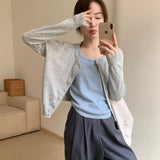 fall fits All-Matching Fashionable Wool All-Matching Short Cardigan 2024 Spring New Korean Style round Neck Elegant Slimming Sweater Top