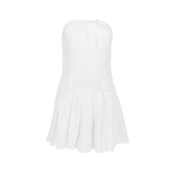 birthday outfit Sweet and Spicy Sexy Sheath Pleated Skirt Woven Lace Edge Strap Chest Wrap Dress Mini Skirt New