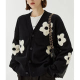 Chicdearshop work outfits women Autumn and Winter V-neck  Flower Sweater Cardigan Sweater Coat