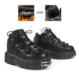 2000s fashion 2024 New Women's Shoes Heavy Metal Platform High-Top Punk Leather Shoes Gothic Dark Motorcycle Boots