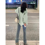 Mint Manbo Style Early Spring Green Shirt Women's Summer French Style High-Grade Artistic Fresh Top