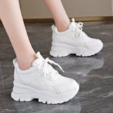 shoes 2024 Winter outfits Black Friday Spring and Autumn Korean Style Shoes Platform round Toe Front Lace-up Casual Sneaker Women's