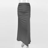 white dress Style 2024 Summer New Women's Skirt Sexy Slim-Fit Sheath Pleated Large Skirt Long Skirt