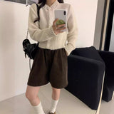 Chicdearshop outfit inspo fall Korean Style Gentle Style Short Knitted Cardigan for Women 2024 Autumn and Winter Loose Short Sweater Coat