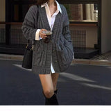 Chicdearshop Autumn and Winter Lazy Style High-Grade Solid Color Twist Sweater Knitted Cardigan Coat Women's Clothing