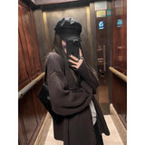 Chocolate Trendy Sweater Coat Women's Thickened Loose Knitted Cardigan Autumn and Winter