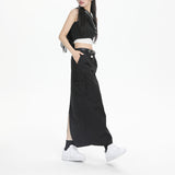 bleach clothes design Retro Overalls Skirt Women's New High Waist Loose Slimming Fashionable Hot Girl Dress