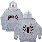 jacket Dark Sweatshirt Men's and Women's Hoodie Gothic Couple Harajuku Large Size Spider Print Zipper Guard