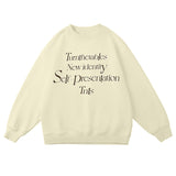 sweatshirt Letter Layout Simple Printed round Neck Chinese Cotton Sweater Loose Top