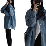 social worker outfits Shirt Coat for Women Korean Style Design Sense Niche Loose Casual Shirt 