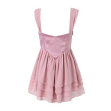 birthday outfit Autumn and Winter New Women's Stitching Suspender Skirt Dress Short Skirt 