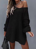 winter outfits women V-neck Pullover Thick Needle Casual Sweater Autumn and Winter