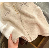 Women's Embroidered round Neck Knitted Vest Cardigan Loose 2024 Spring New Korean Style Versatile Sweater Vest Top