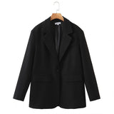 autumn dress Suit Jacket Women's Design Suit Korean Style Boyfriend Style Loose One Button Profile Top