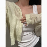 Lazy Style Knitwear Niche Top Women's Short Outer Wear Thin Long Sleeve Knitted Cardigan Coat