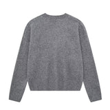 men’s fall fashion 2024 Cotton Pullover Sweater Autumn New Women's Pullover Loose Casual Soft Gray round Neck Basic Sweater